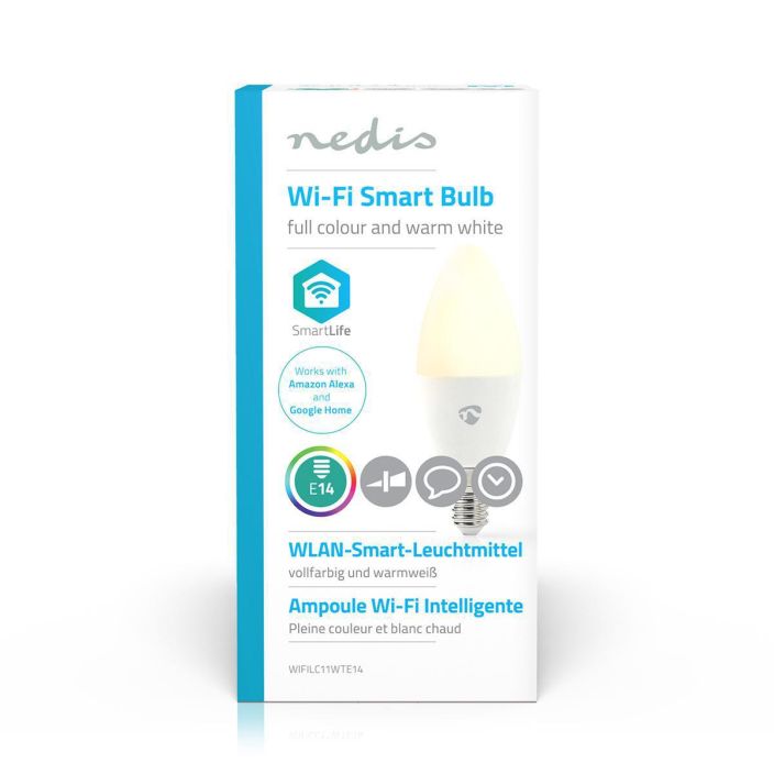 SmartLife RGB Lamppu | Wi-Fi | E14 | 350 lm | 4.5 W | Lammin Valkoinen / RGB | 2700 K | Android™ &amp; SmartLife RGB Lamppu |