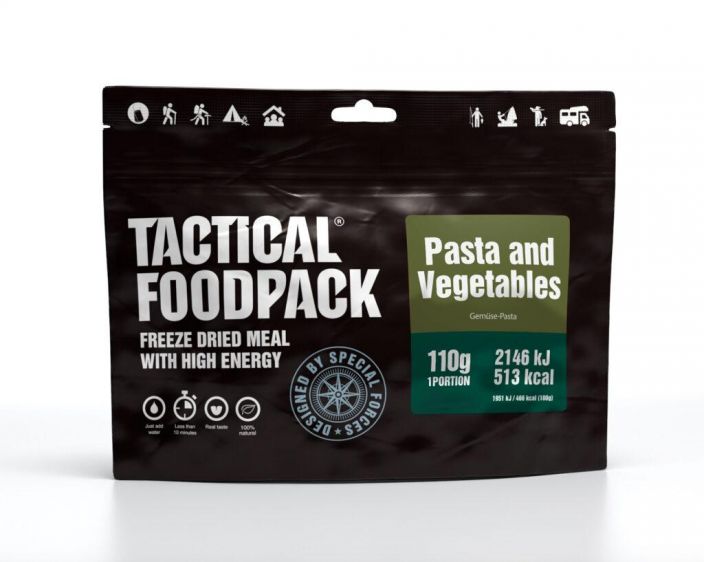 Tactical Foodpack Kermainen vihannespasta 110g retkiateria Runsaasti vihanneksia sisaltava, aidon makuinen, terveellinen ja