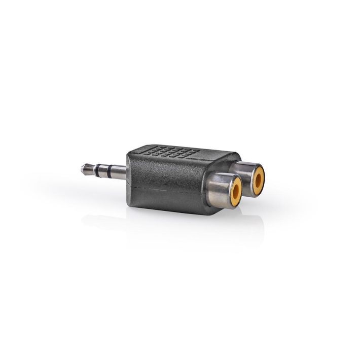 Nedis stereoaudiosovitin 3,5 mm, Uros - 2x RCA, Naaras Tama sovitin sopii stereo RCA-liitannan muuntamiseen 3,5 mm