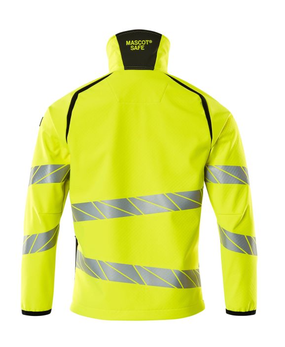 MASCOT miesten Softshell-takki ACCELERATE SAFE hi-vis keltainen/musta Hengittava, tuulenpitava ja vettahylkiva. Moderni,