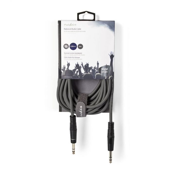 Nedis Balansoitu Audiokaapeli  Uros, 6,35mm-Uros, 6,35mm 5M Kytke soittimia, mikrofoneja, vahvistimia ja DJ-laitteita