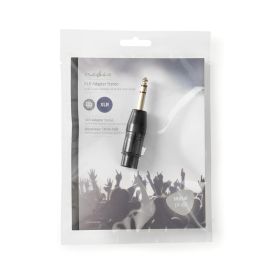 Nedis XLR-Sovitin, Stereo Naaras – Uros, 6,35 mm  Musta