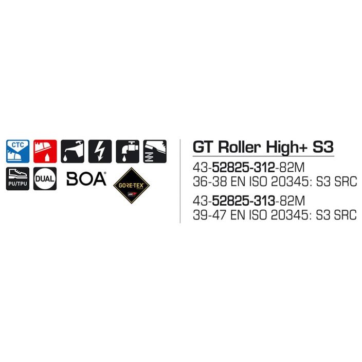 Sievi GT ROLLER HIGH+ S3 goretex turvakengät BOA®-kiristysmekanismilla tuotekuva 2