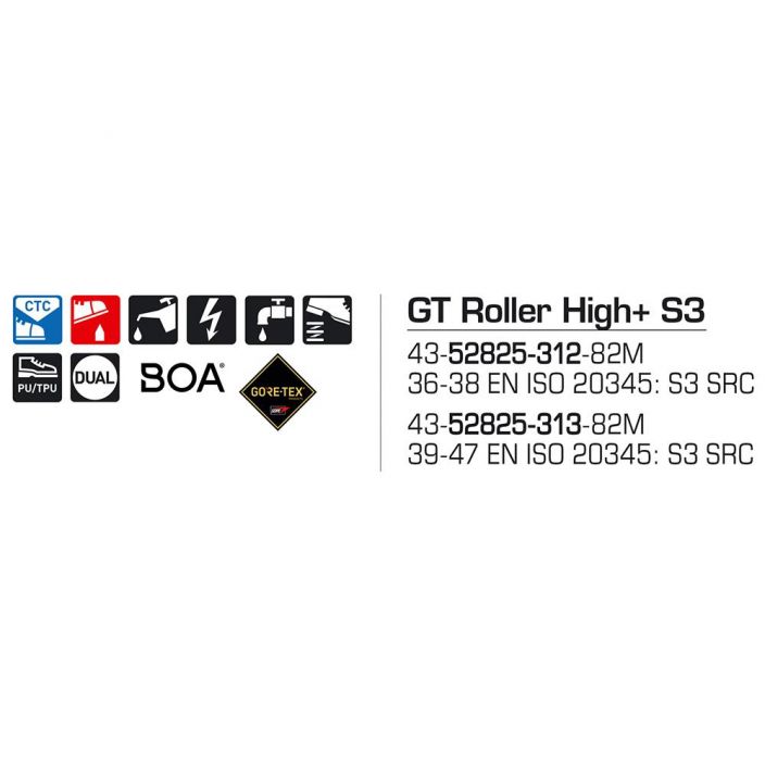 Sievi GT ROLLER HIGH+ S3 goretex turvakengat BOA®-kiristysmekanismilla GT Roller High -nilkkuri yhdistaa laadukkaimmat