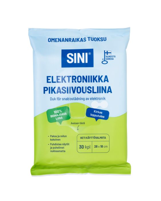 Sini Elektroniikka Pikasiivousliina 30kpl/pak Kostea liina sopii puhelimen,nayttoruutuihin ja tv-ruutujen puhdistamiseen