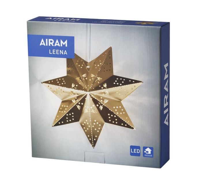 Airam Leena led-joulutähti 30cm messinki tuotekuva 1 Airam Leena led-joulutähti 30cm messinki tuotekuva 1