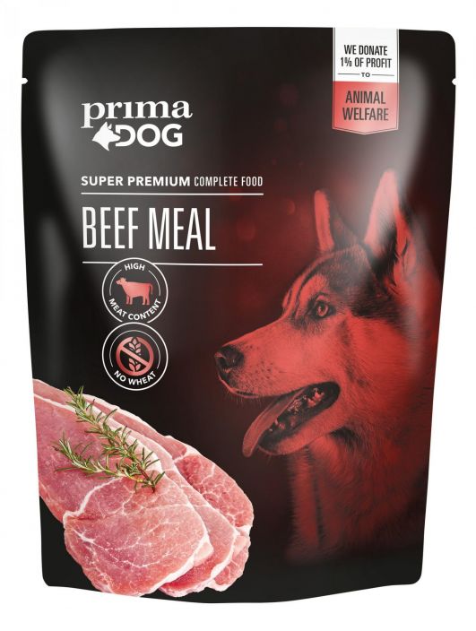 PrimaDog Liha-annosateria 600 g PrimaDog Liha-annosateria on erittain maistuva ja lihaisa taysravinto koirille.