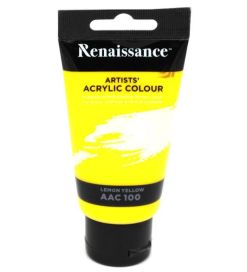 Renaissance akryylimaali 75ml, Lemon Yellow