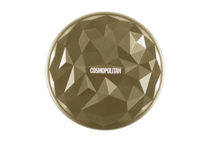 Cosmopolitan Varavirtalahde LED valaistu peil kulta Li-polymeeri paristo 3000 mAh. Kaksipuolinen (tavallinen ja 3 x