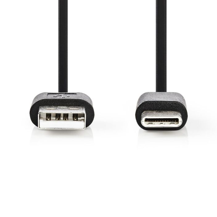 Nedis USB 2.0 -Kaapeli | Type-C, Uros - A, Uros | 1,0 m | Musta tuotekuva 1