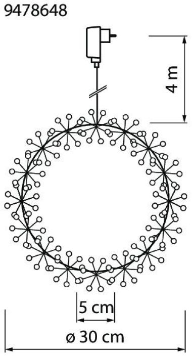 Airam Elsie Kranssi 30cm valk. tuotekuva 2