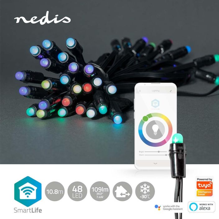 Nedis SmartLife Koristeellinen LED 10,8m Tama 10,8 metria pitka tayden variskaalan alykas Nedis® RGB+ -Wi-Fi-valokoynnos on