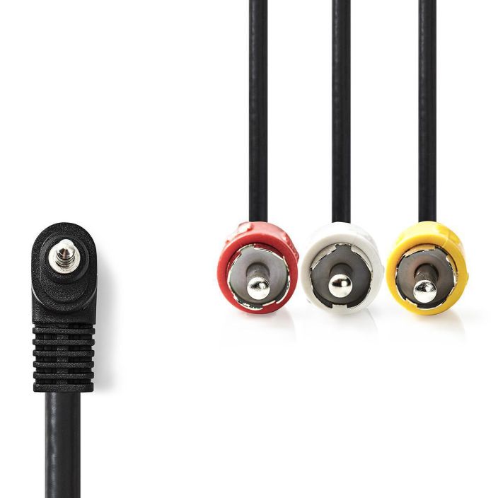 Nedis AV-kaapeli 3,5 mm, AV, Uros - 3x RCA, Uros 1M Tama AV-kaapeli, jossa on 3,5 mm liittimet soveltuu laitteiden, kuten