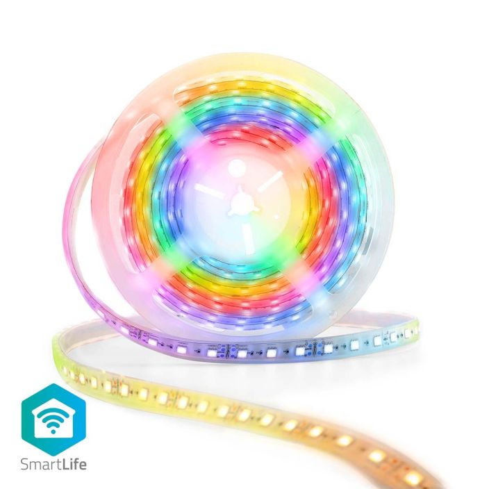 Nedis SmartLife RGB LED-Nauha Wi-Fi | Monivarinen | 5000 mm | IP65 | 700 lm | Android™ / IOS Talla LED-nauhalla voit luoda