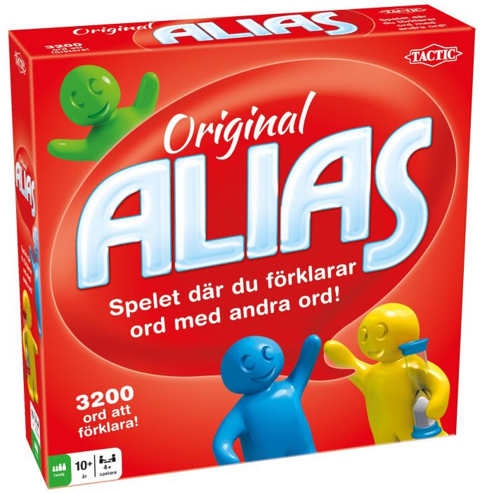 Original Alias (SWE) Ett ordforklaringsspel for vuxna som spelas i tvamannalag. Spelet gar ut pa att forklara ord. Det