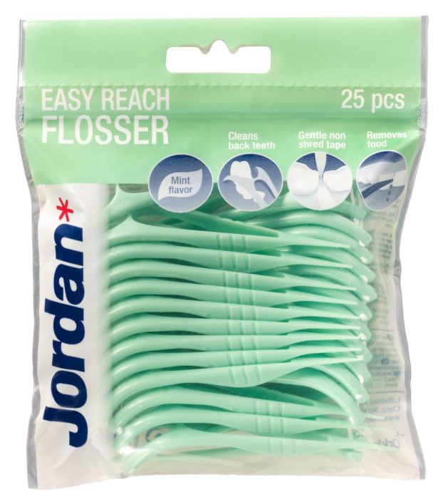 Jordan Easy Reach Flosser hammaslankain Uudella Jordan Easy Reach Flosserilla hammasvalien puhdistus on helppoa. Easy Reach