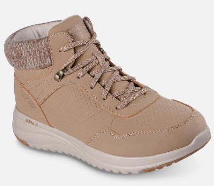 Skechers naisten Slip-ins: On-The-Go Stellar Ariana - Waterproof Beige - 100% vedenpitava paallinen keinomateriaalia -