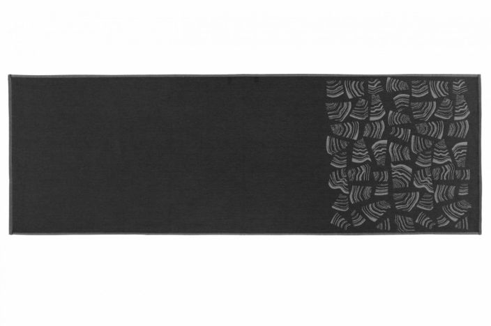 Rento Pino Laudeliina musta 50x150 cm Jacquard- kudos. Design by Anna Sateri.