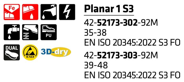 Sievi PLANAR 1 S3 turvakengät tuotekuva 2 Sievi PLANAR 1 S3 turvakengät tuotekuva 2