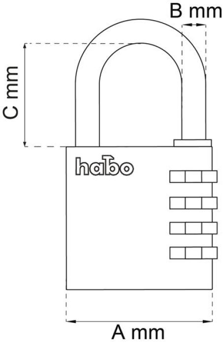 Habo Riippulukko 203-40 hopea 38mm