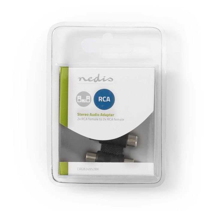 Nedis stereoaudiosovitin 2x RCA, Naaras - 2x RCA, Naaras Tama liitoskappale soveltuu yhdistamaan kaksi stereo