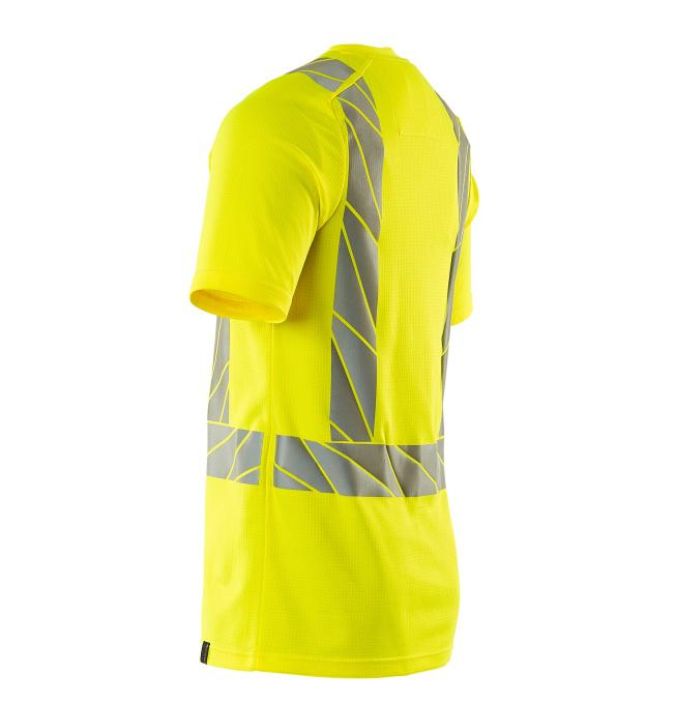MASCOT miesten T-Paita ACCELERATE SAFE hi-vis keltainenn Kankaan etupuoli on polyesteria, joka kestaa kulutusta ja sailyttaa
