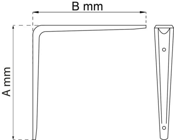 Hyllynkannatin 148 valkoinen 250mm