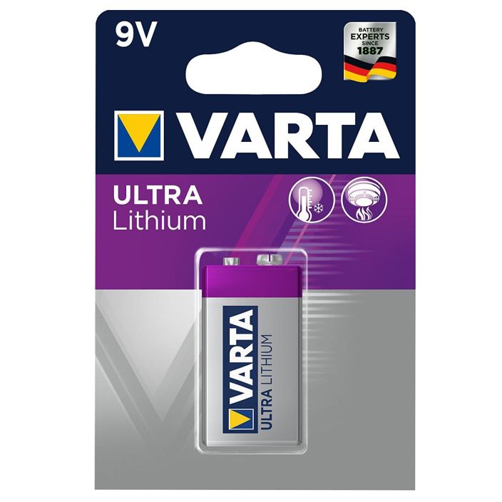 Varta Lithium 9V paristo Sisa- tai ulkokayttoon.