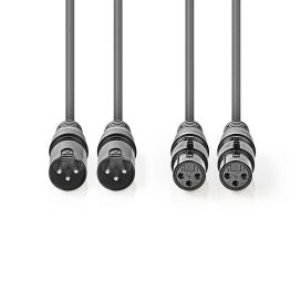 Nedis Balansoitu XLR-Audiokaapeli  2 xUros – 2 xNaaras 0,5M