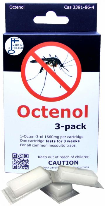 Octenol tehosteaine 3-pakkaus Octenol on tehosteaine,joka vahvistaa hiilidioksidin houkutusvaikutuksia. Octenolia