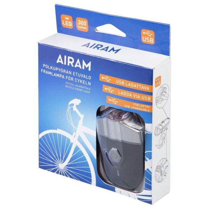 Airam Pyörän usb-ladattava etuvalo 3w/300lm tuotekuva 4
