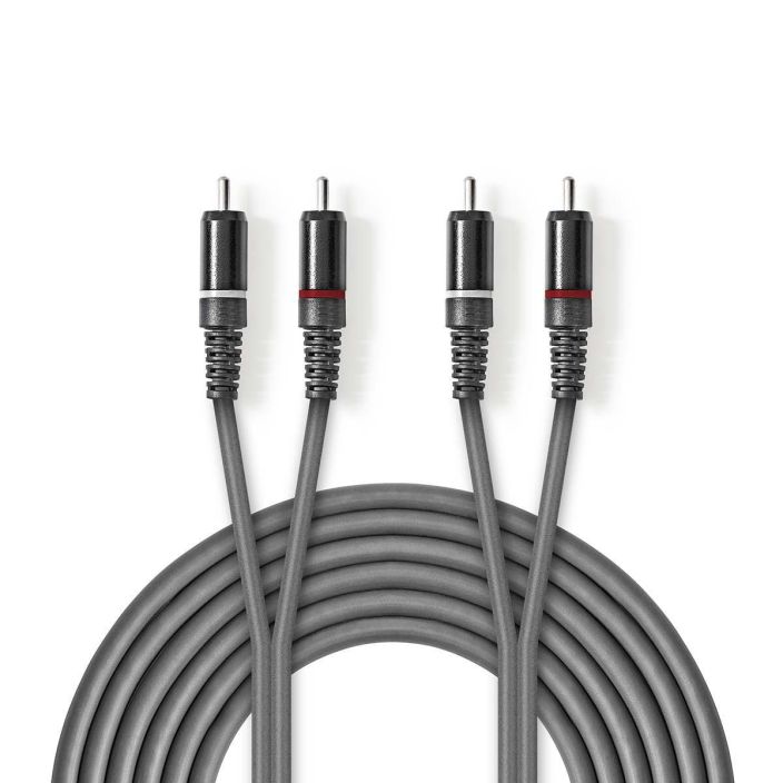Nedis Stereoaudiokaapeli  2 x RCA, Uros – 2 x RCA, Uros 5M tuotekuva 1