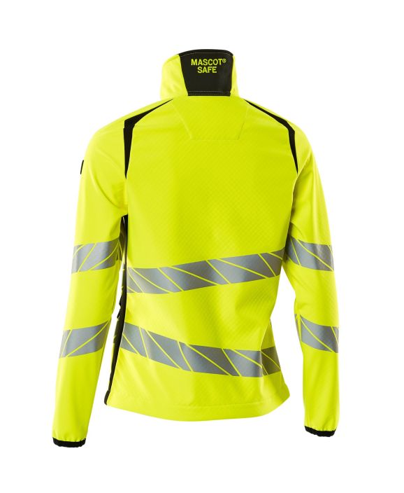 MASCOT naisten Softshell-takki ACCELERATE SAFE hi-vis keltainen/musta Suunniteltu ja muotoon ommeltu erityisesti naisille.