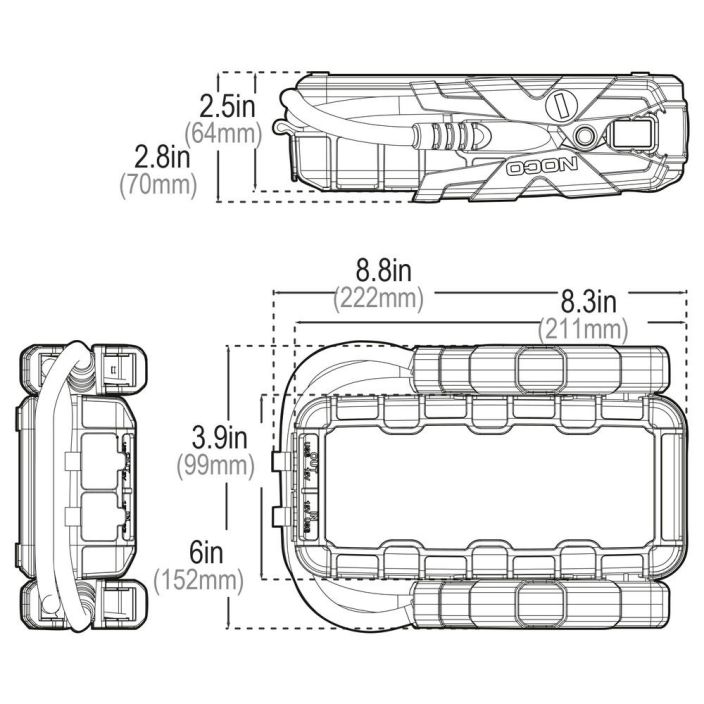 VARAVIRTALAHDE /APUKAYNNISTIN HD 12V 2000A - Noco Boost®HD GB70 - litiumioniakku - kaynnistysvirta 2000 A - max. 8,0 l