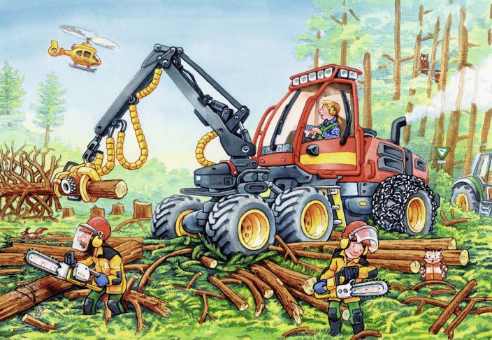 Ravensburger Palapeli 2x24 diggers at work  tuotekuva 1