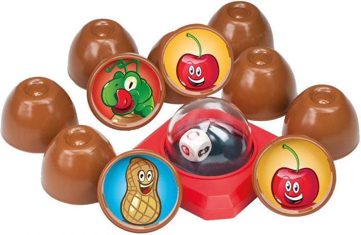 Choco (FI) Choco on leikki-ikaisten suosikkipeli, jossa yhdistyy muisti- ja noppapeli. Paina pop-o-matic -nopan kupua ja