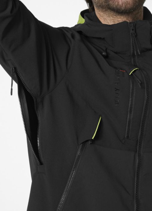 Helly Hansen Magni Evolution takki musta Neljaan suuntaan joustava kangas Kevyt kangas Joustavat Cordura®-kangasvahvikkeet