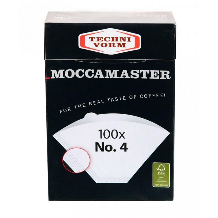 Moccamaster suodatinpaperi No. 4 Moccamaster- suodatinpaperi on erittain kestava tuplasaumansa ansiosta. Moccamaster