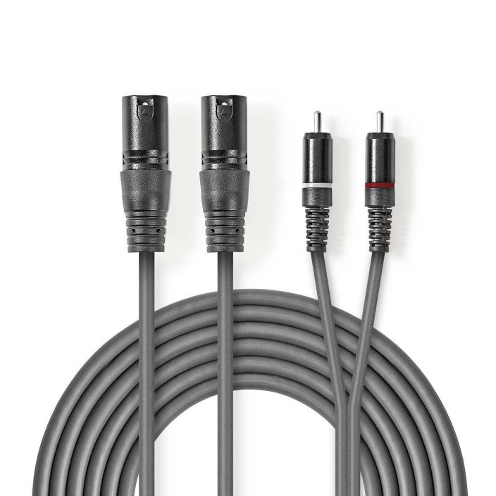 Nedis XLR-Audiokaapeli  2 xUros – 2 x RCA, Uros 1,5M tuotekuva 2