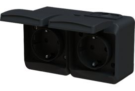 Pistorasia Harju HIILI 2-osainen pinta IP44 RL musta