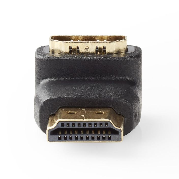 Nedis HDMI kulma 90° -Sovitin Tama HDMI-sovitin 90° kulmalla mahdollistaa HDMI-kaapelin liittamisen laitteisiisi ahtaissa