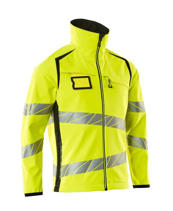 MASCOT miesten Softshell-takki ACCELERATE SAFE hi-vis keltainen/musta Hengittava, tuulenpitava ja vettahylkiva. Moderni,