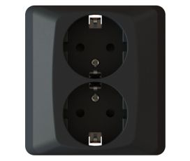 Pistorasia Harju HIILI 2-osainen uppo maadoitettu IP20 JL musta