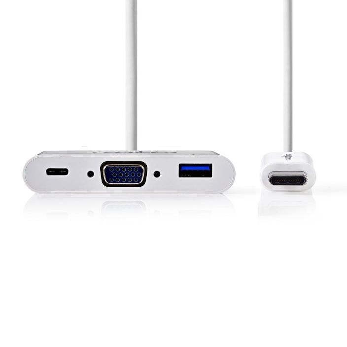 Nedis USB-C -Sovitinkaapeli Type-C -VGA 0,2M Valkoinen tuotekuva 1