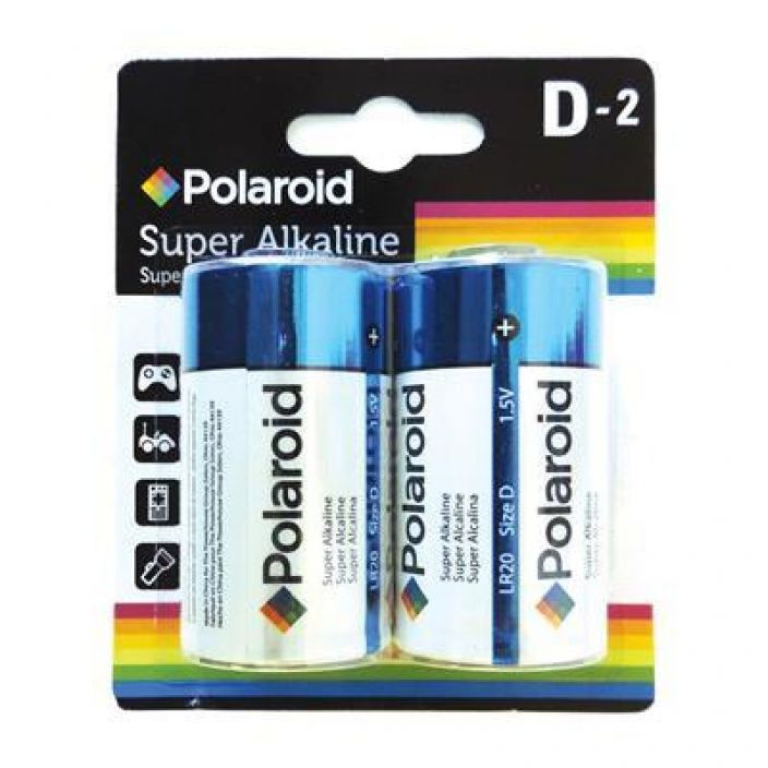 Polaroid D 2-pack Polaroid Super Alkaline D koon paristo 2pack.