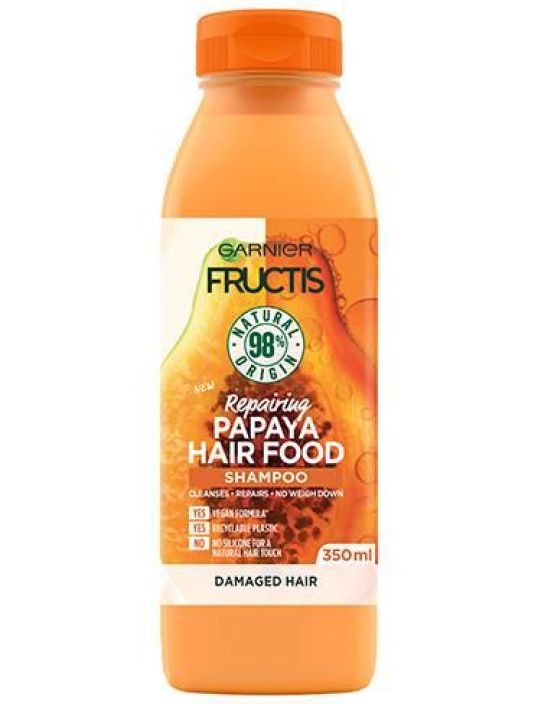 HAIR FOOD SHAMPOO PAPAYA VAURIOITUNEILLE HIUKSILLE