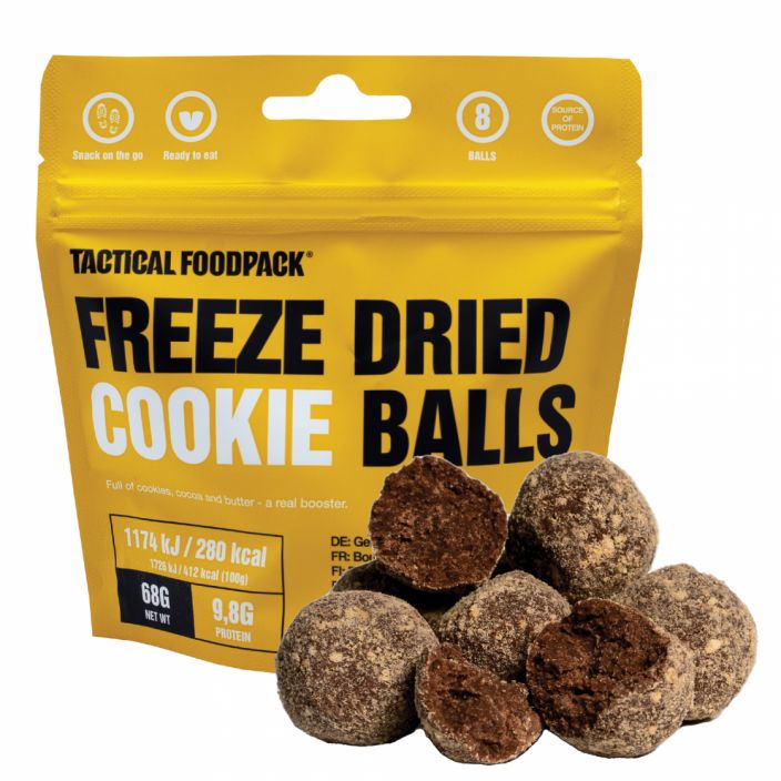 Tactical Foodpack Freeze-Dried Cookie Balls 68g Nama keksipallot ovat hyva muisto lapsuudesta. Muistatko, kuinka sekoitit