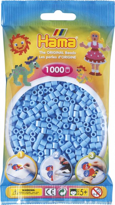 Hama-Helmet Midi 1000kpl pastelli sininen
