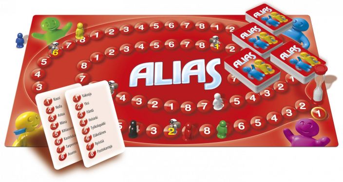 Original Alias (FI) Aitoa ja alkuperaista Aliasta pelataan joukkueessa, ja ensimmainen joukkue maalissa voittaa. Pelissa on