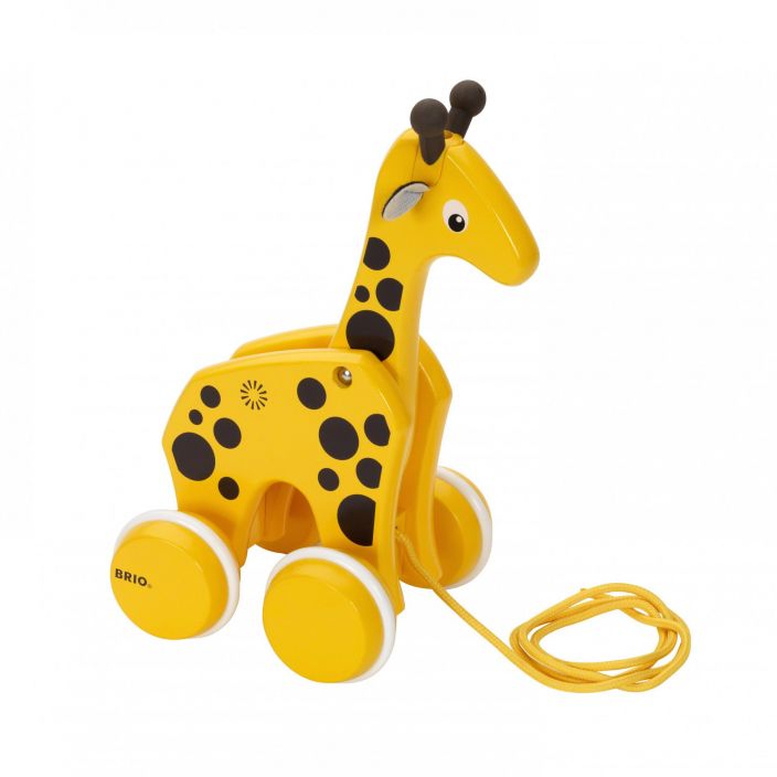 Brio Vedettava kirahvi Haluatko keltaisen ja pirtean seuralaisen paivakavelylla? Ota kirahvi matkaasi. Kirahvin kaula ja paa